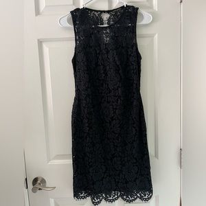 Banana Republic dark blue lace dress.